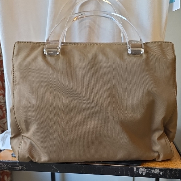 Prada Tan Satchel with Clear Handles - Picture 1 of 12